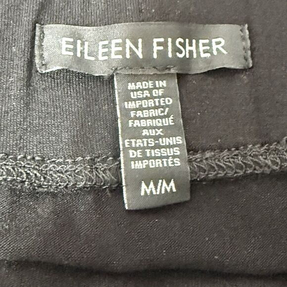 Eileen Fisher Skirt Women Medium Black Pull On Knit Midi Classic Career Workwear - Picture 5 of 8